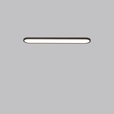 Modern Minimalist Acrylic Aluminum Iron Long Oval LED Flush Mount Ceiling Light For Bedroom & Living Room