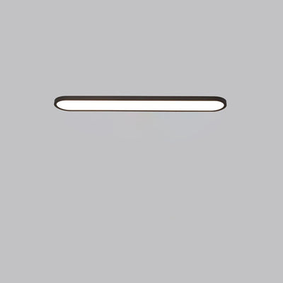 Modern Minimalist Acrylic Aluminum Iron Long Oval LED Flush Mount Ceiling Light For Bedroom & Living Room