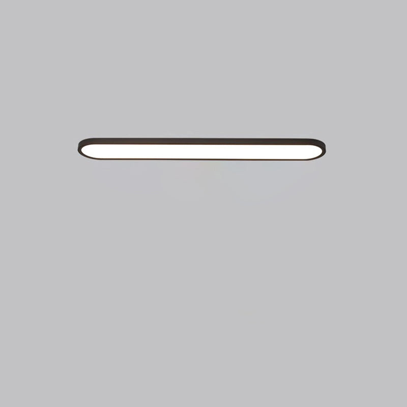 Modern Minimalist Acrylic Aluminum Iron Long Oval LED Flush Mount Ceiling Light For Bedroom & Living Room