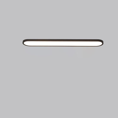 Modern Minimalist Acrylic Aluminum Iron Long Oval LED Flush Mount Ceiling Light For Bedroom & Living Room