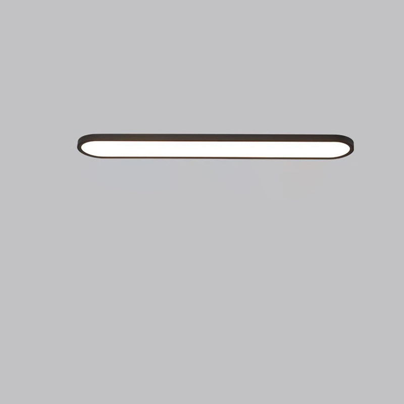 Modern Minimalist Acrylic Aluminum Iron Long Oval LED Flush Mount Ceiling Light For Bedroom & Living Room