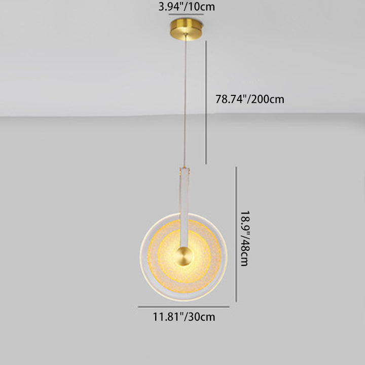 Lustre LED Rond Long en Verre Nordique Contemporain avec Fer et Cuir pour Chambre et Salon 