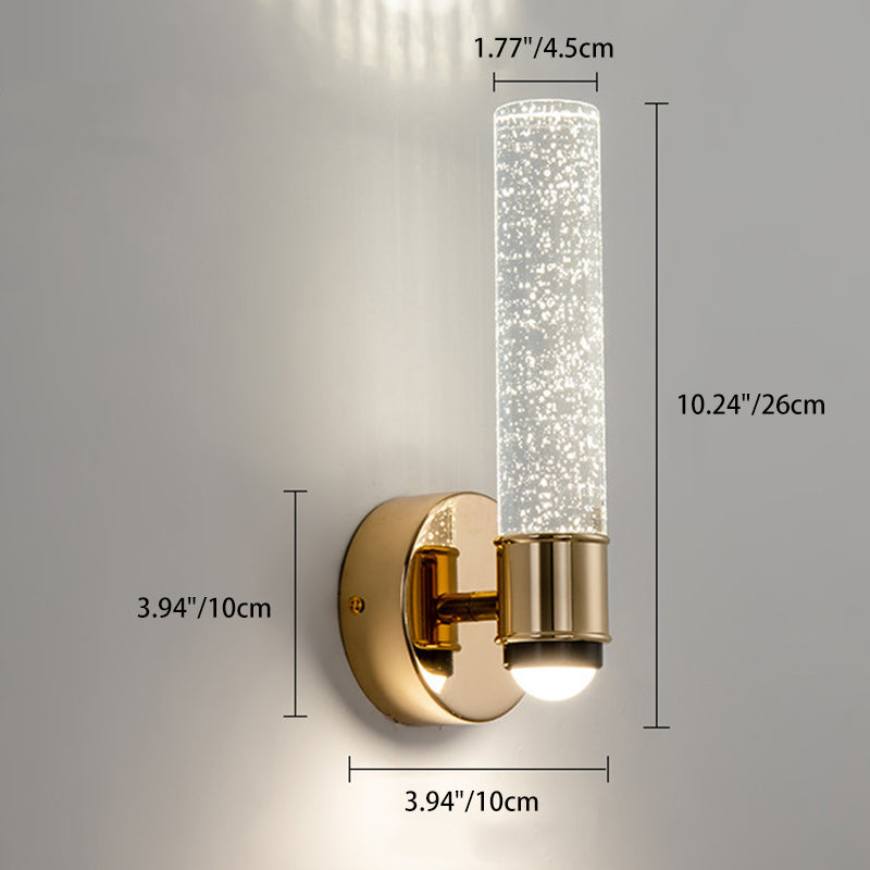 Modern Luxury Acrylic Aluminum Crystal Bubble Round LED Wall Sconce Lamp For Bedroom & Living Room
