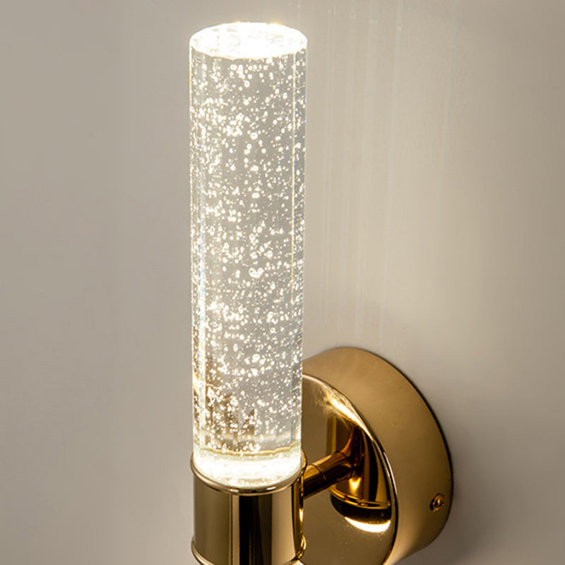 Modern Luxury Acrylic Aluminum Crystal Bubble Round LED Wall Sconce Lamp For Bedroom & Living Room