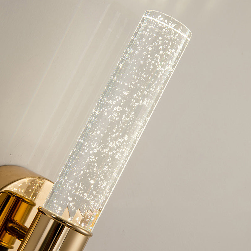 Modern Luxury Acrylic Aluminum Crystal Bubble Round LED Wall Sconce Lamp For Bedroom & Living Room
