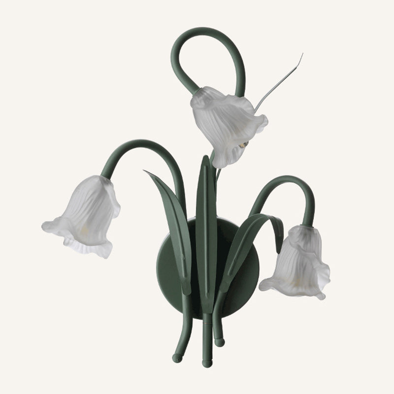 Contemporary Creative Glass Iron Round Flower Leaf 3-Light Wall Sconce Lamp For Bedroom & Living Room
