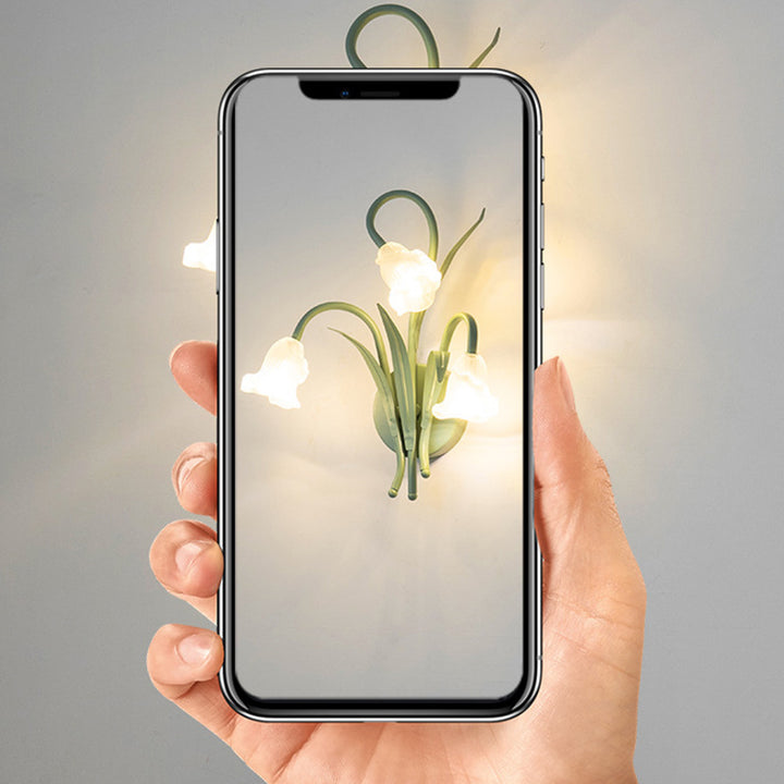 Applique murale contemporaine en verre créatif rond en fer à 3 lumières avec feuilles de fleurs pour chambre et salon 
