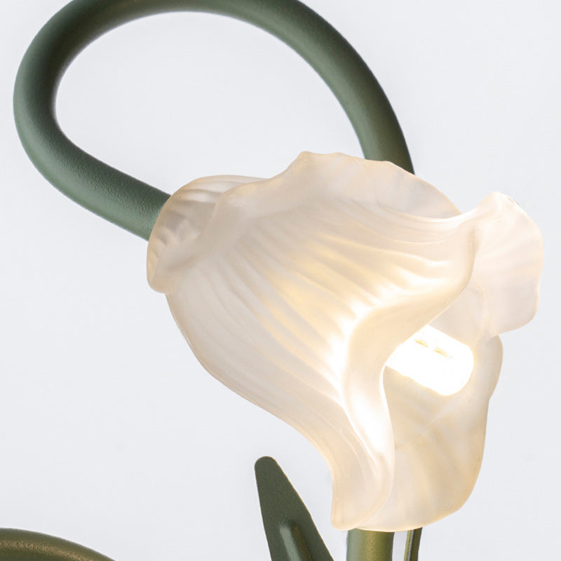 Contemporary Creative Glass Iron Round Flower Leaf 3-Light Wall Sconce Lamp For Bedroom & Living Room