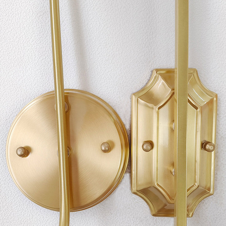 Applique Murale Contemporaine en Laiton, Verre et Résine Scandinave, Ange Rond à 1 Lumière pour Chambre et Salon 