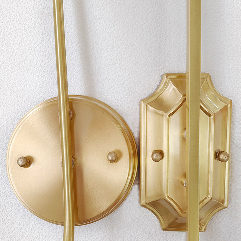 Contemporary Scandinavian Brass Glass Resin Angel Round 1-Light Wall Sconce Lamp For Bedroom And Living Room