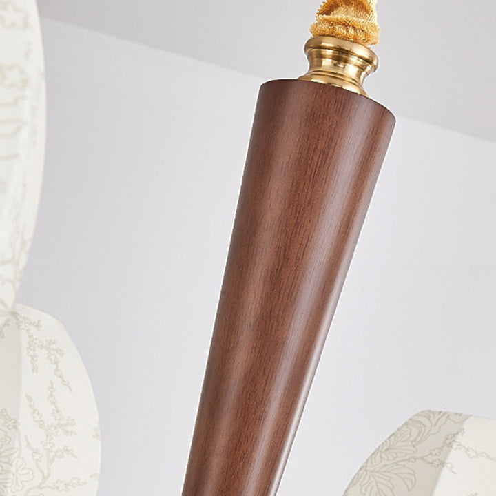 Traditioneller französischer Stoff Holz Eisen Gebogene Zweig 3/6/8 Lichter Kronleuchter für Schlafzimmer und Wohnzimmer 