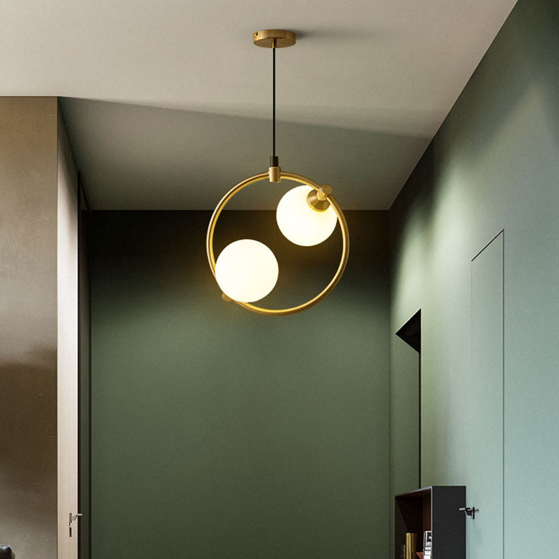 Moderna lámpara de techo semi-empotrada de vidrio escandinavo contemporáneo de aluminio hierro globo curvado con 2/3/6 luces para dormitorio y sala de estar 