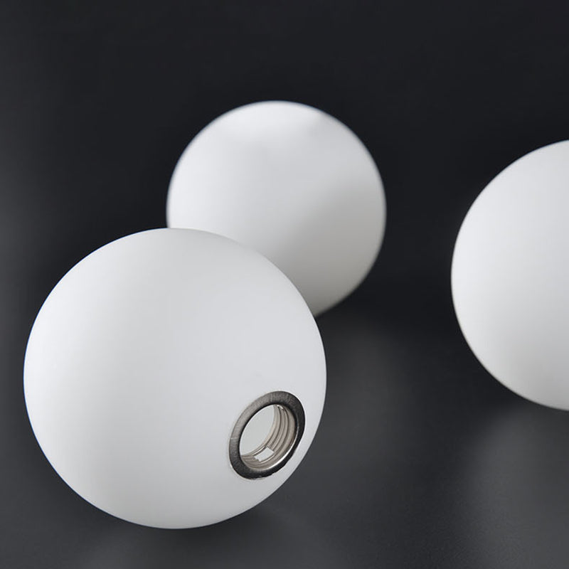 Moderna lámpara de techo semi-empotrada de vidrio escandinavo contemporáneo de aluminio hierro globo curvado con 2/3/6 luces para dormitorio y sala de estar 
