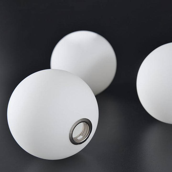 Moderna lámpara de techo semi-empotrada de vidrio escandinavo contemporáneo de aluminio hierro globo curvado con 2/3/6 luces para dormitorio y sala de estar 