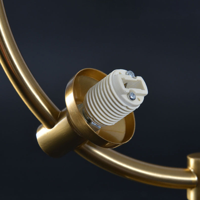 Moderna lámpara de techo semi-empotrada de vidrio escandinavo contemporáneo de aluminio hierro globo curvado con 2/3/6 luces para dormitorio y sala de estar 