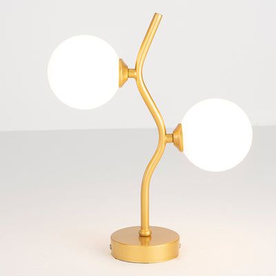 Contemporary Creative Glass Iron Wavy Globe 2-Light Semi-Flush Mount Ceiling Light For Bedroom And Living Room