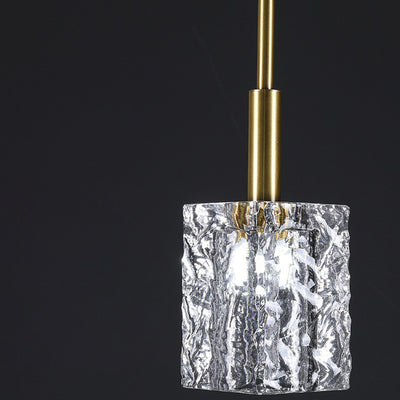 Modern Luxury Crystal Copper Cylindrical 1-Light Pendant Light For Bedroom Living Room