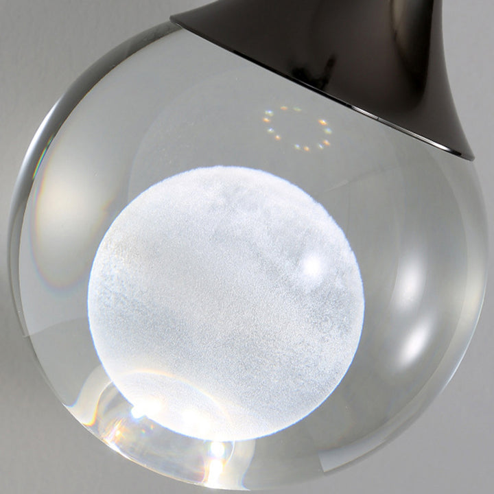 Applique murale moderne de luxe en cristal boule en aluminium fer rond à 1 lumière pour chambre et salon 