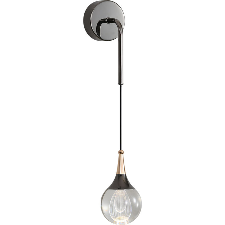 Applique murale moderne de luxe en cristal boule en aluminium fer rond à 1 lumière pour chambre et salon 