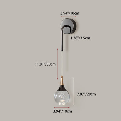 Modern Luxury Crystal Ball Aluminum Iron Round 1-Light Wall Sconce Lamp For Bedroom & Living Room