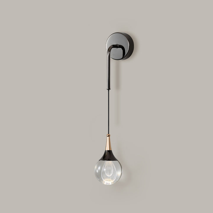 Applique murale moderne de luxe en cristal boule en aluminium fer rond à 1 lumière pour chambre et salon 