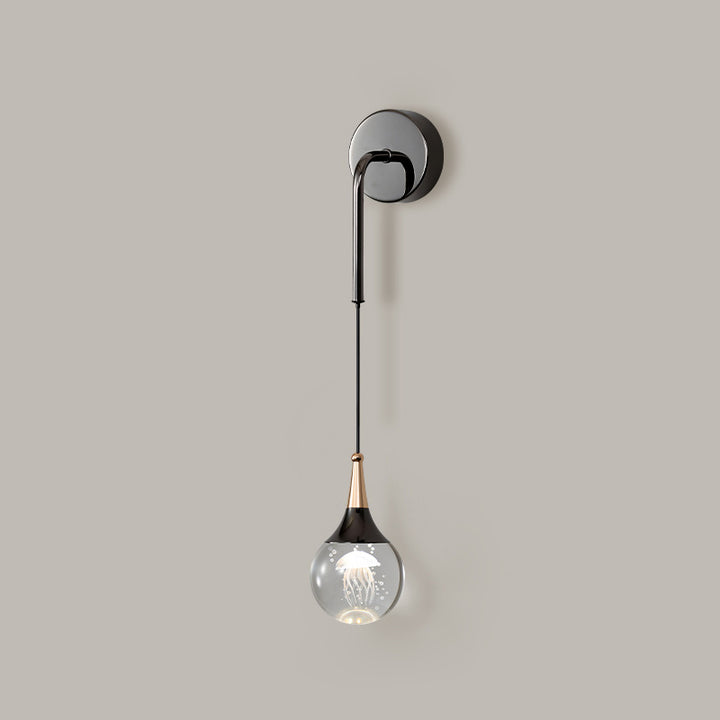 Applique murale moderne de luxe en cristal boule en aluminium fer rond à 1 lumière pour chambre et salon 