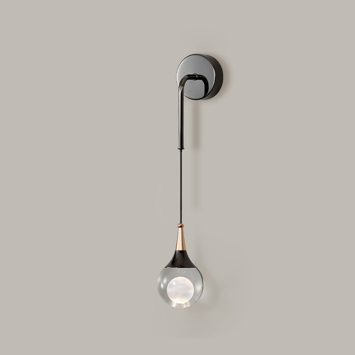 Applique murale moderne de luxe en cristal boule en aluminium fer rond à 1 lumière pour chambre et salon 