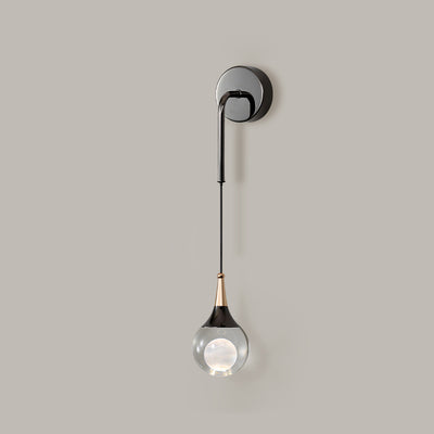 Modern Luxury Crystal Ball Aluminum Iron Round 1-Light Wall Sconce Lamp For Bedroom & Living Room