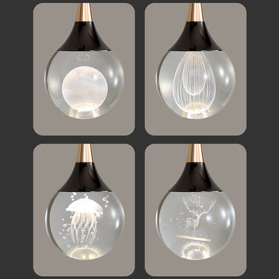 Modern Luxury Crystal Ball Aluminum Iron Round 1-Light Wall Sconce Lamp For Bedroom & Living Room