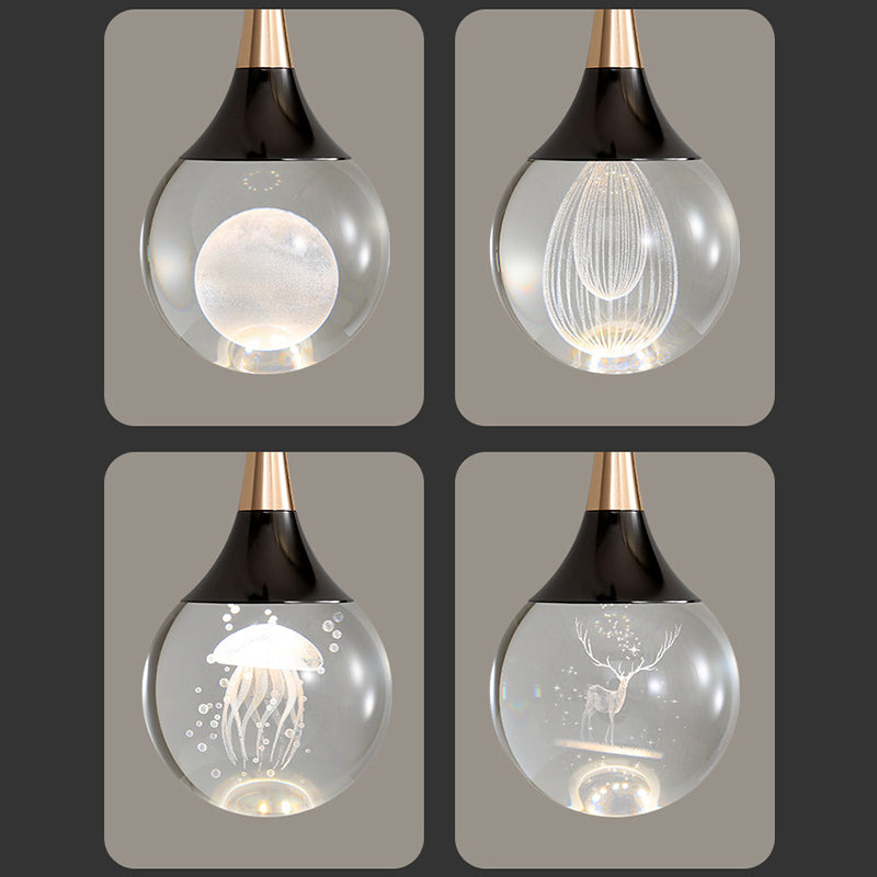 Modern Luxury Crystal Ball Aluminum Iron Round 1-Light Wall Sconce Lamp For Bedroom & Living Room