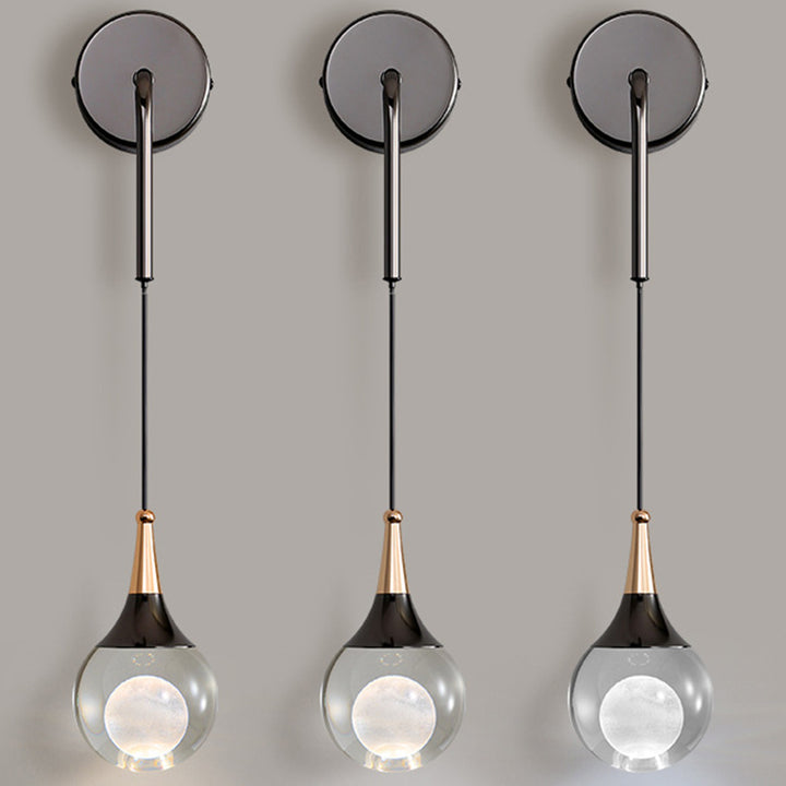 Applique murale moderne de luxe en cristal boule en aluminium fer rond à 1 lumière pour chambre et salon 
