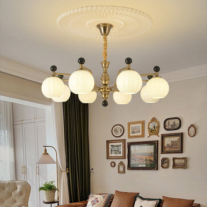 Lámpara de araña tradicional china de vidrio, madera maciza, hierro, cobre, ramificada, redonda, curva, de 3/6/8 luces para dormitorio y sala de estar 