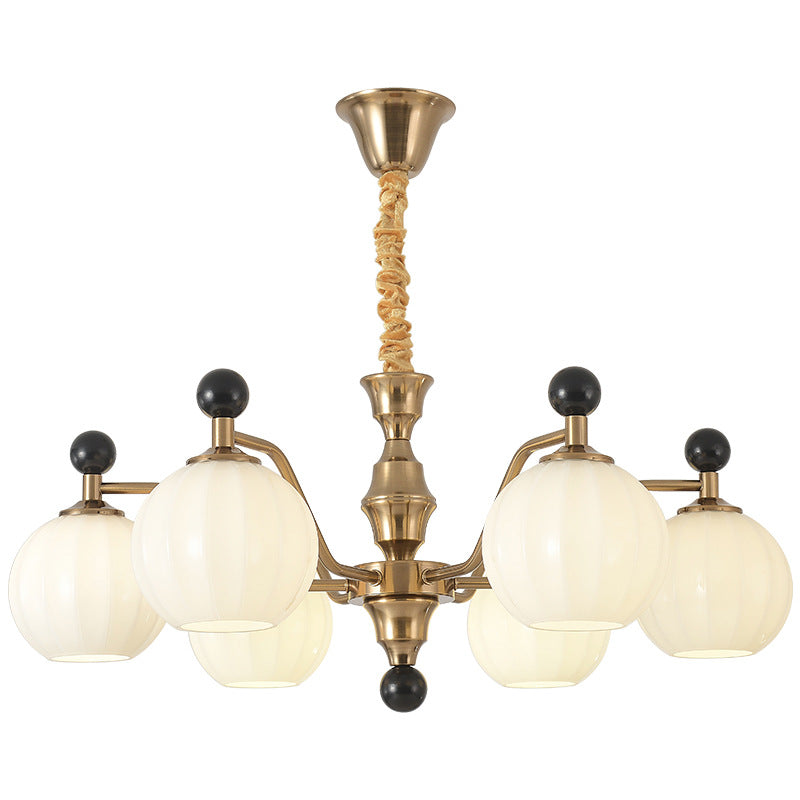 Lámpara de araña tradicional china de vidrio, madera maciza, hierro, cobre, ramificada, redonda, curva, de 3/6/8 luces para dormitorio y sala de estar 