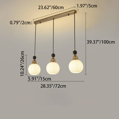 Traditional Chinese Glass Solid Wood Iron Copper Branching Round Curved 3/6/8-Light Chandelier For Bedroom & Living Room