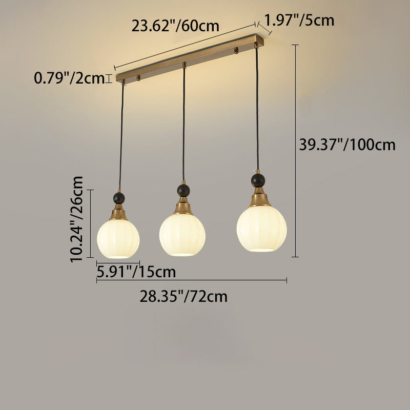 Traditional Chinese Glass Solid Wood Iron Copper Branching Round Curved 3/6/8-Light Chandelier For Bedroom & Living Room