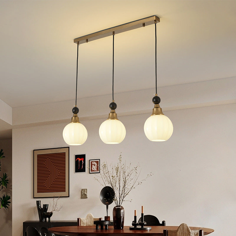 Traditional Chinese Glass Solid Wood Iron Copper Branching Round Curved 3/6/8-Light Chandelier For Bedroom & Living Room