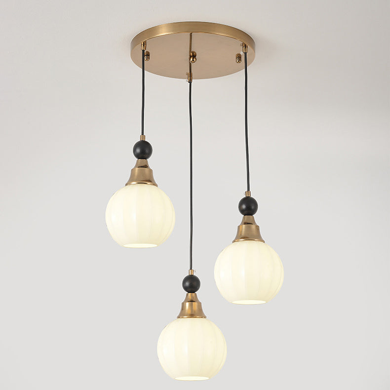 Traditional Chinese Glass Solid Wood Iron Copper Branching Round Curved 3/6/8-Light Chandelier For Bedroom & Living Room