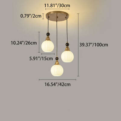 Traditional Chinese Glass Solid Wood Iron Copper Branching Round Curved 3/6/8-Light Chandelier For Bedroom & Living Room