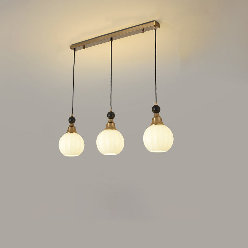 Traditional Chinese Glass Solid Wood Iron Copper Branching Round Curved 3/6/8-Light Chandelier For Bedroom & Living Room