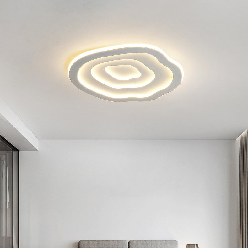 Modern Minimalist Acrylic Iron Cloud-Shaped LED Flush Mount Ceiling Light For Bedroom & Living Room