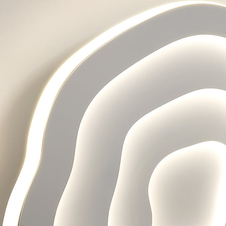 Modern Minimalist Acrylic Iron Cloud-Shaped LED Flush Mount Ceiling Light For Bedroom &amp; Living Room