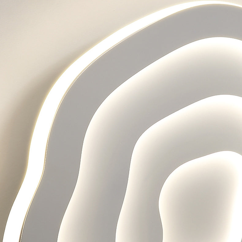 Modern Minimalist Acrylic Iron Cloud-Shaped LED Flush Mount Ceiling Light For Bedroom & Living Room