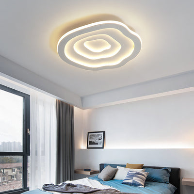 Modern Minimalist Acrylic Iron Cloud-Shaped LED Flush Mount Ceiling Light For Bedroom & Living Room