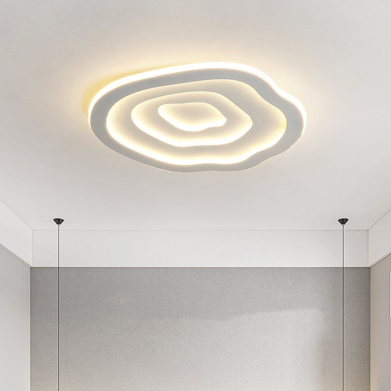 Modern Minimalist Acrylic Iron Cloud-Shaped LED Flush Mount Ceiling Light For Bedroom & Living Room