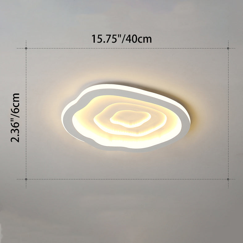 Modern Minimalist Acrylic Iron Cloud-Shaped LED Flush Mount Ceiling Light For Bedroom & Living Room