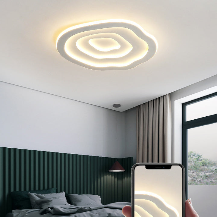 Modern Minimalist Acrylic Iron Cloud-Shaped LED Flush Mount Ceiling Light For Bedroom &amp; Living Room