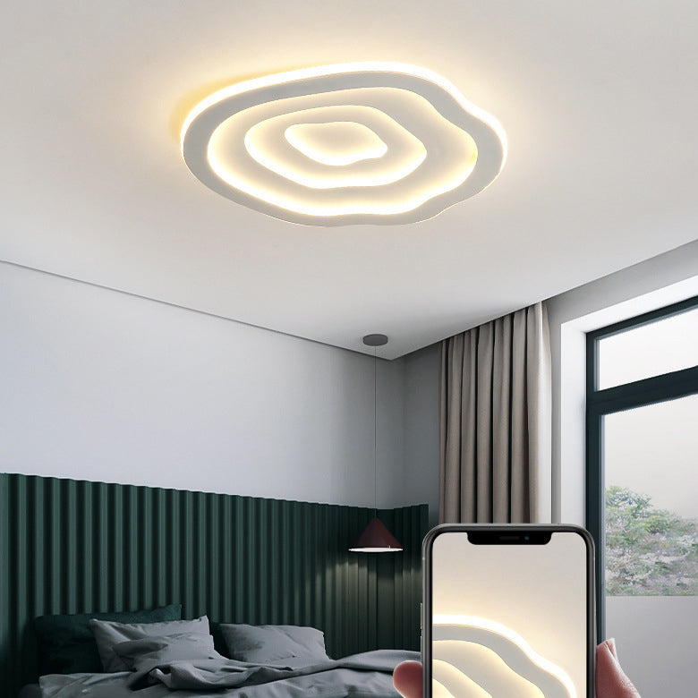 Modern Minimalist Acrylic Iron Cloud-Shaped LED Flush Mount Ceiling Light For Bedroom & Living Room