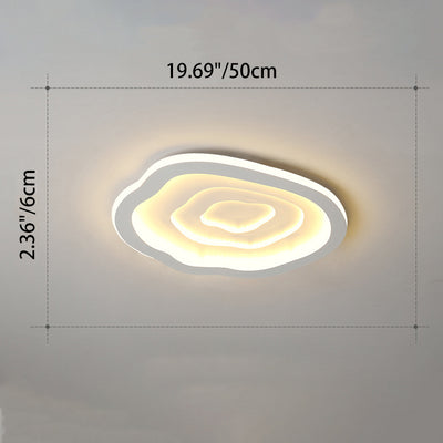 Modern Minimalist Acrylic Iron Cloud-Shaped LED Flush Mount Ceiling Light For Bedroom & Living Room