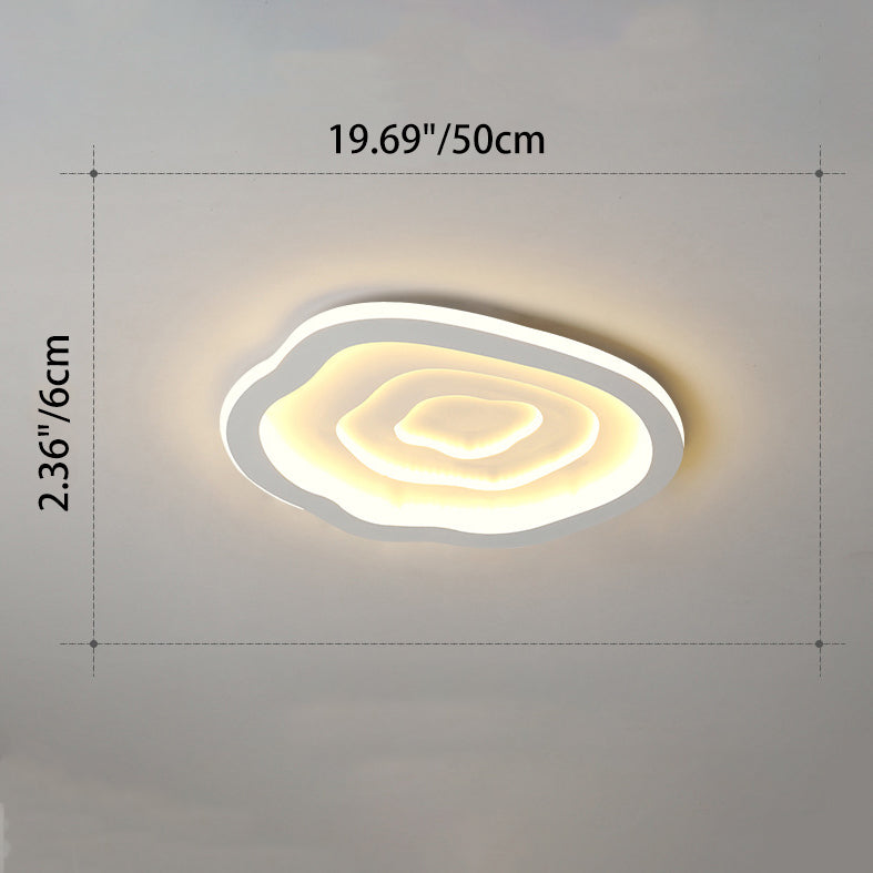 Modern Minimalist Acrylic Iron Cloud-Shaped LED Flush Mount Ceiling Light For Bedroom & Living Room
