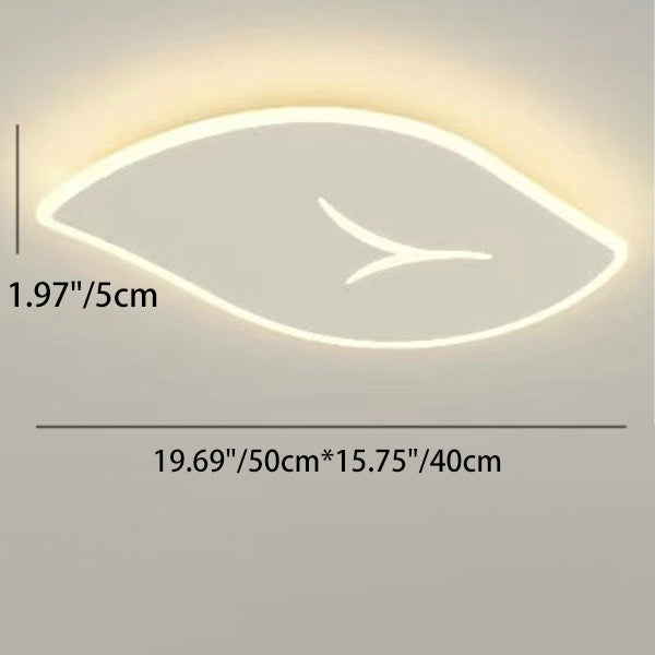 Modern Minimalist PVC Iron Leaf-Shaped Round LED Flush Mount Ceiling Light For Bedroom &amp; Living Room